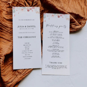 Plantilla de programa de ceremonias de Boda de flo