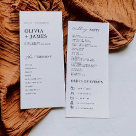 Plantilla de programa de ceremonias de Boda minima