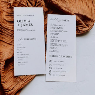 Plantilla de programa de ceremonias de Boda minima