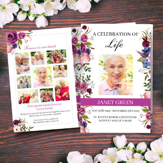 Plantilla de programa de funerales de visualizació
