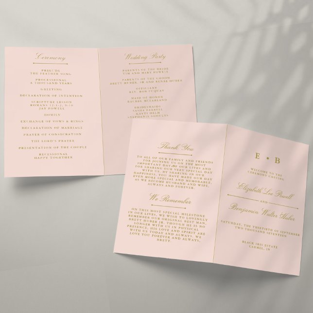 Plantilla de programa de moda Rubor para bodas ros (Subido por el creador)