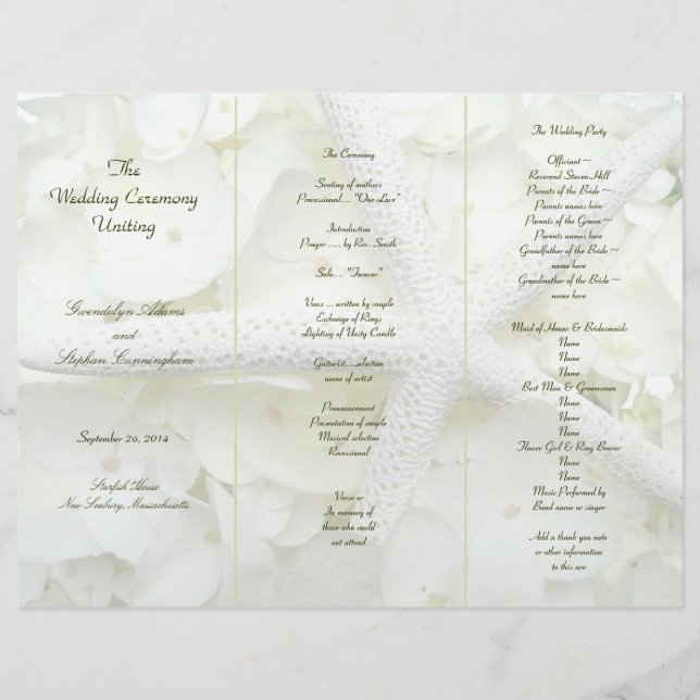 Plantilla de programa de Personalizado triple pleg (Anverso)