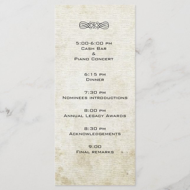 plantilla de programa Evento de personalizado (Anverso)