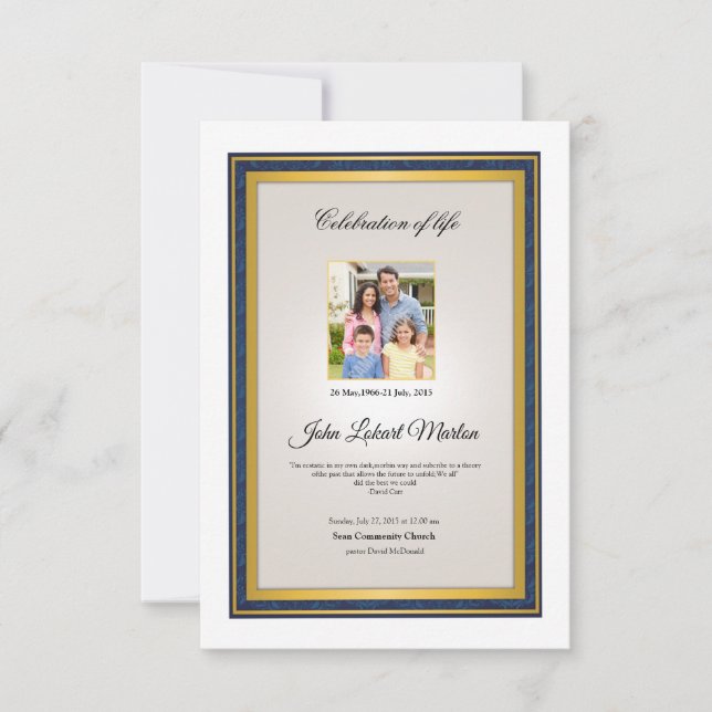 Plantilla de programa funeral impresa (Anverso)