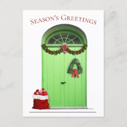 Plantilla de puerta verde de Feliz Navidad