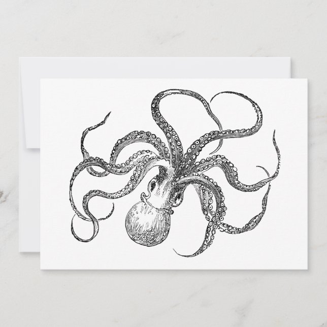Plantilla de pulpo vintage (Anverso)