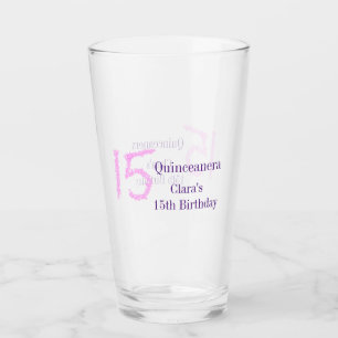Plantilla de purpurina rosa Quinceanera 15 años