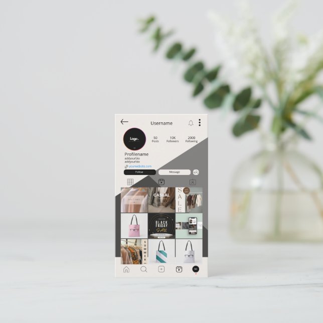 Plantilla de QRCode de tarjetas de negocios de Ins (Anverso de pie)