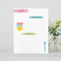 Plantilla de receta A4