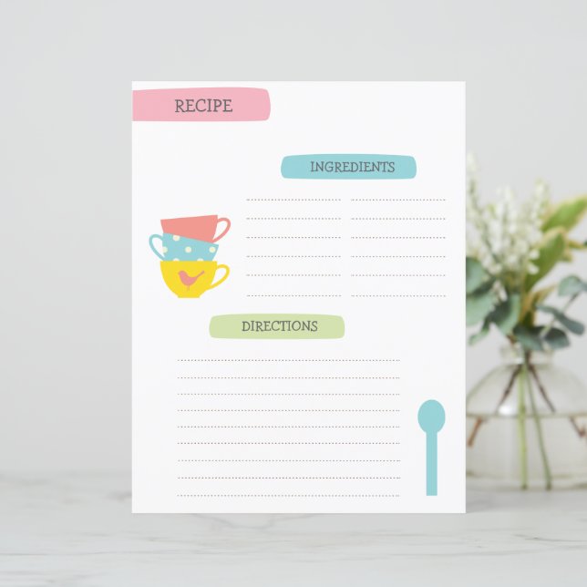 Plantilla de receta A4 (Anverso de pie)