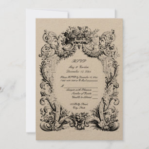 Plantilla de respuesta de boda Barroco Rococó