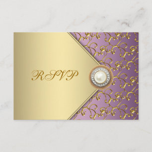 Plantilla de respuesta elegante de púrpura y oro
