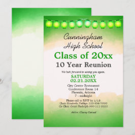 Plantilla de reunión de clase de acuarela verde