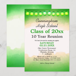 Plantilla de reunión de clase de acuarela verde