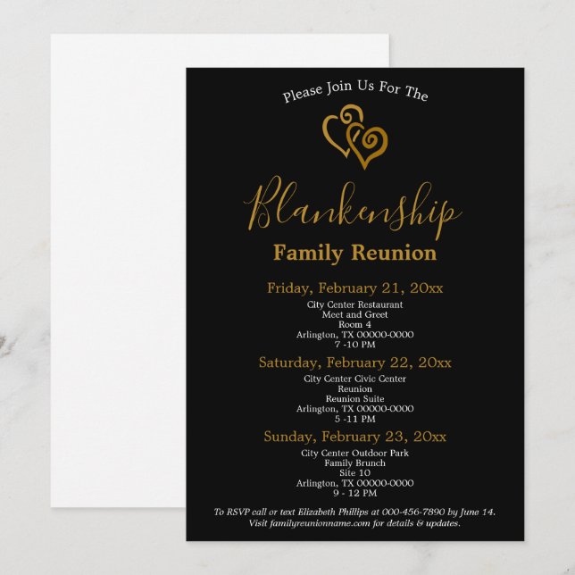 Plantilla de Reunión de Familia de Corazones Vincu (Anverso / Reverso)