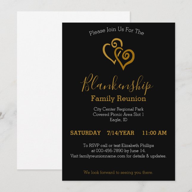 Plantilla de Reunión de Familia de Corazones Vincu (Anverso / Reverso)