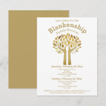 Plantilla de Reunión de Familia de hojas de árbol