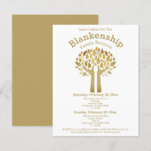 Plantilla de Reunión de Familia de hojas de árbol 