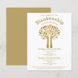 Plantilla de Reunión de Familia de hojas de árbol 