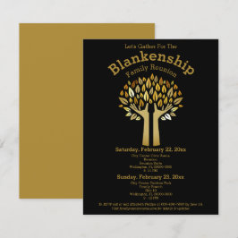 Plantilla de Reunión de Familia de hojas de árbol 