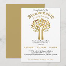 Plantilla de Reunión de Familia de hojas de árbol