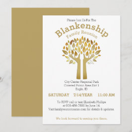 Plantilla de Reunión de Familia de hojas de árbol 