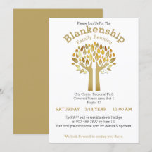 Plantilla de Reunión de Familia de hojas de árbol 