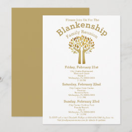 Plantilla de Reunión de Familia de hojas de árbol 