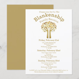 Plantilla de Reunión de Familia de hojas de árbol 