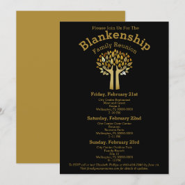 Plantilla de Reunión de Familia de hojas de árbol 