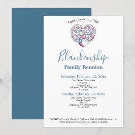 Plantilla de reunión de la familia de árboles de f