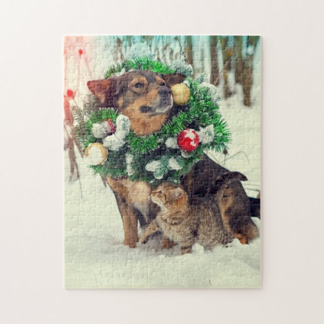 Plantilla de rompecabezas Mascota personalizada de (Vertical)