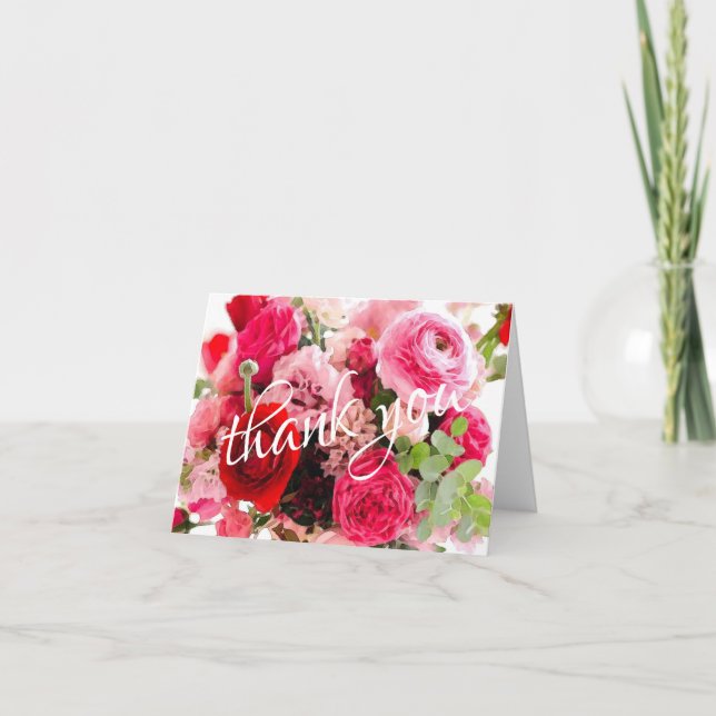 Plantilla de rosas de acuarela de agradecimiento c (Anverso)