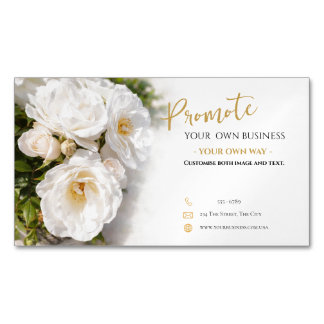 Plantilla de rosas de tarjetas de negocios magnéti