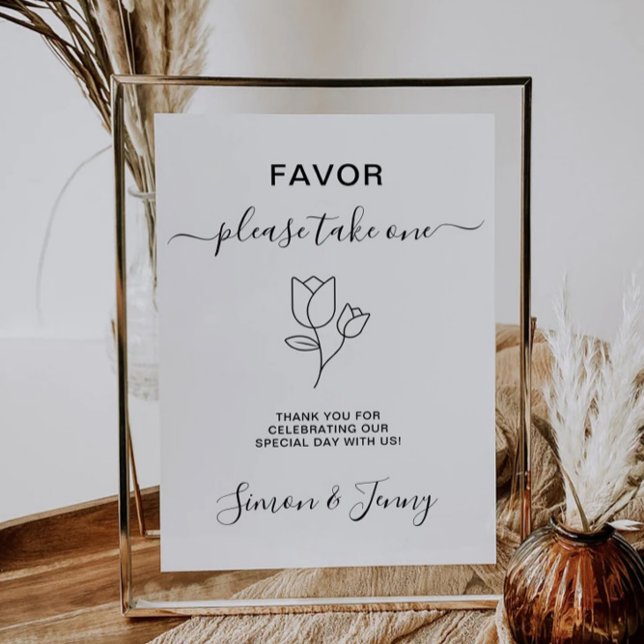 Plantilla de Rótulo Bridal Shower Favor (Bridal Shower Favors Sign Template)
