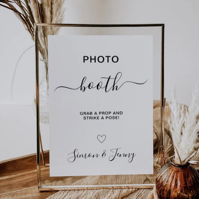 Plantilla de Rótulo de Boda de la cabina fotográfi (Photo Booth Wedding Sign Template)