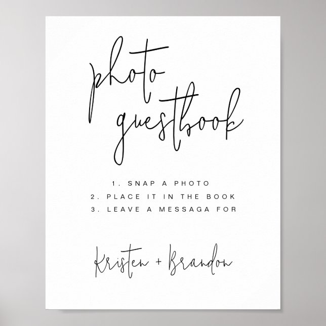 Plantilla de Rótulo del libro de visitas fotográfi (Frente)