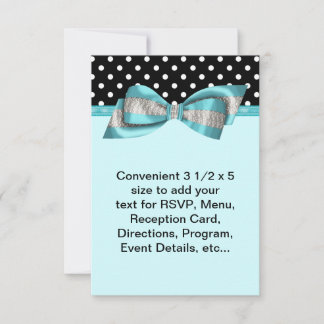 Plantilla de RSVP azul teal con lunares negros