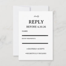 Plantilla de RSVP de Boda Elegante