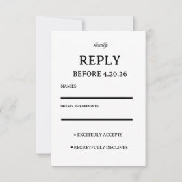 Plantilla de RSVP de Boda Elegante