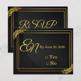 Plantilla de RSVP de boda elegante moderna | Edita