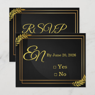 Plantilla de RSVP de boda elegante moderna | Edita