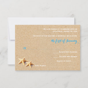 Plantilla de RSVP de boda en la playa