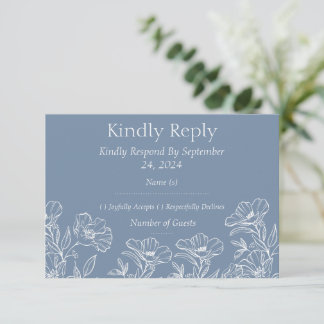 Plantilla de RSVP de boda floral de lirio blanco a
