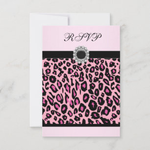 Plantilla de RSVP de leopardo rosa