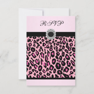 Plantilla de RSVP de leopardo rosa