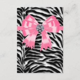 Plantilla de RSVP de Pink Black Pink Zebra