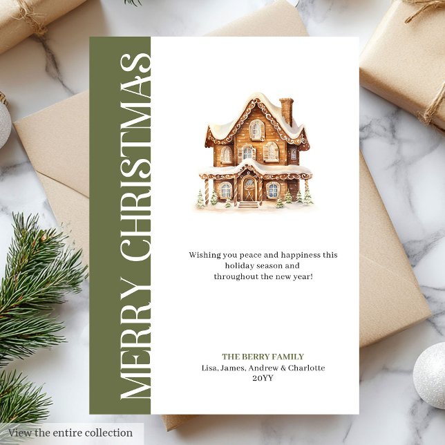 Plantilla de saludo de Navidad con tonos neutros e (Classy Neutral Tones Christmas Greeting Template)
