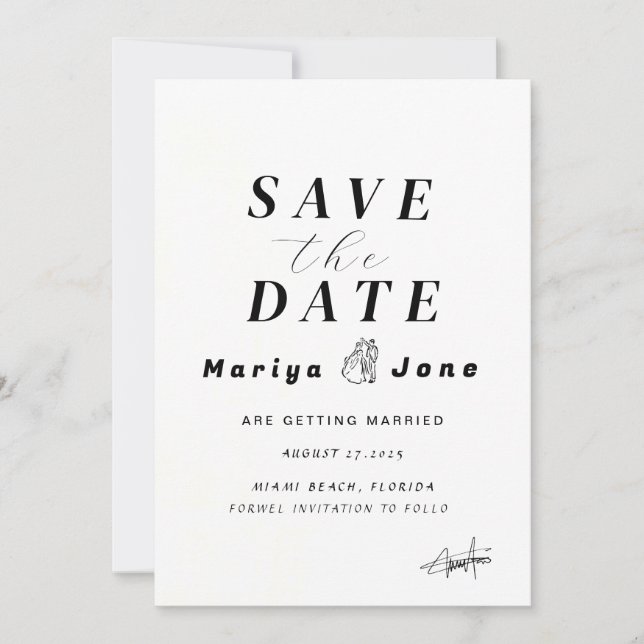 Plantilla de Save the Date Doble Cara, Invitación (Anverso)