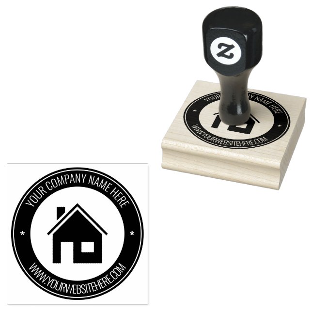 Plantilla de sello de goma redondeada con logotipo (Sellado)